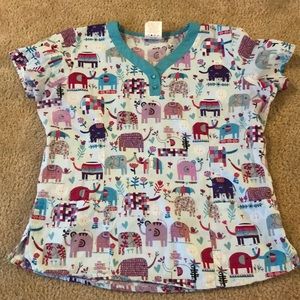Women’s Elephant Scrub Top
